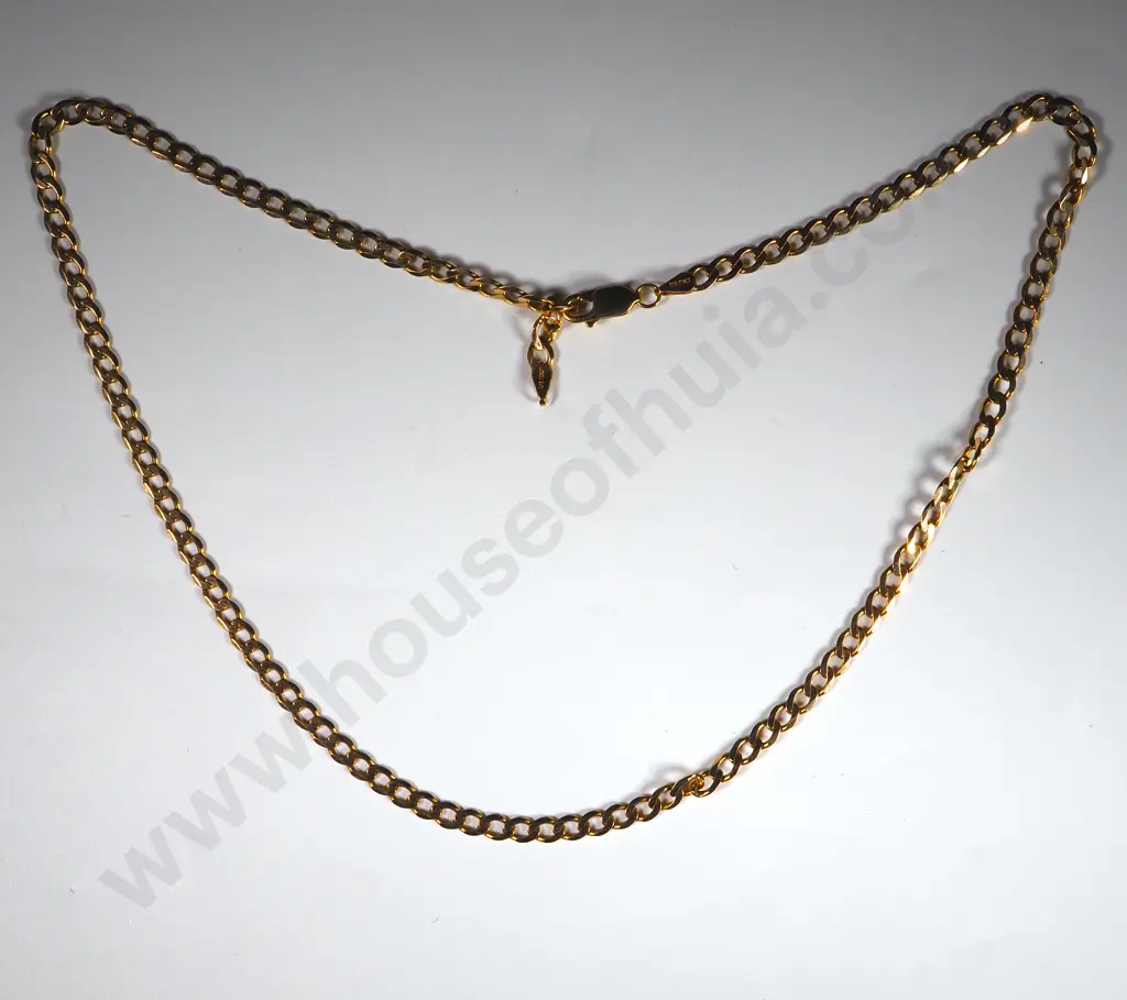 9ct Gold Curb Link Necklace - Missing End Catch Image 1++