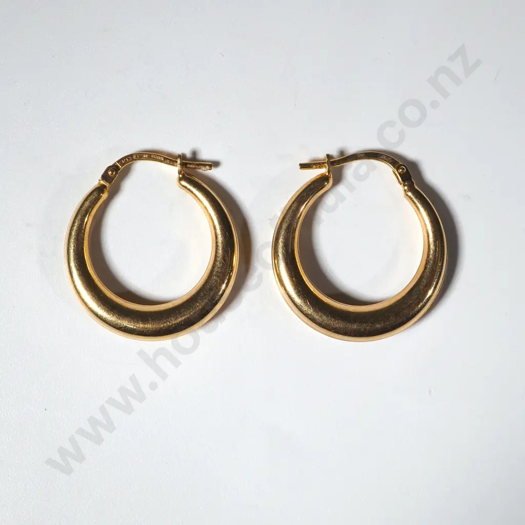 9ct Gold Hoop Earrings Image 1++