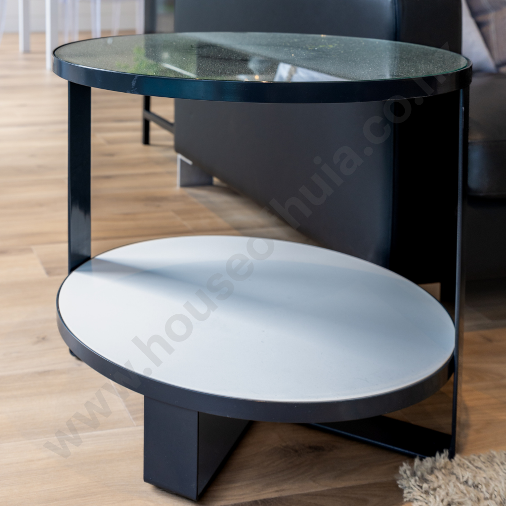 Glass Topped Circular Coffee Table Image 1++