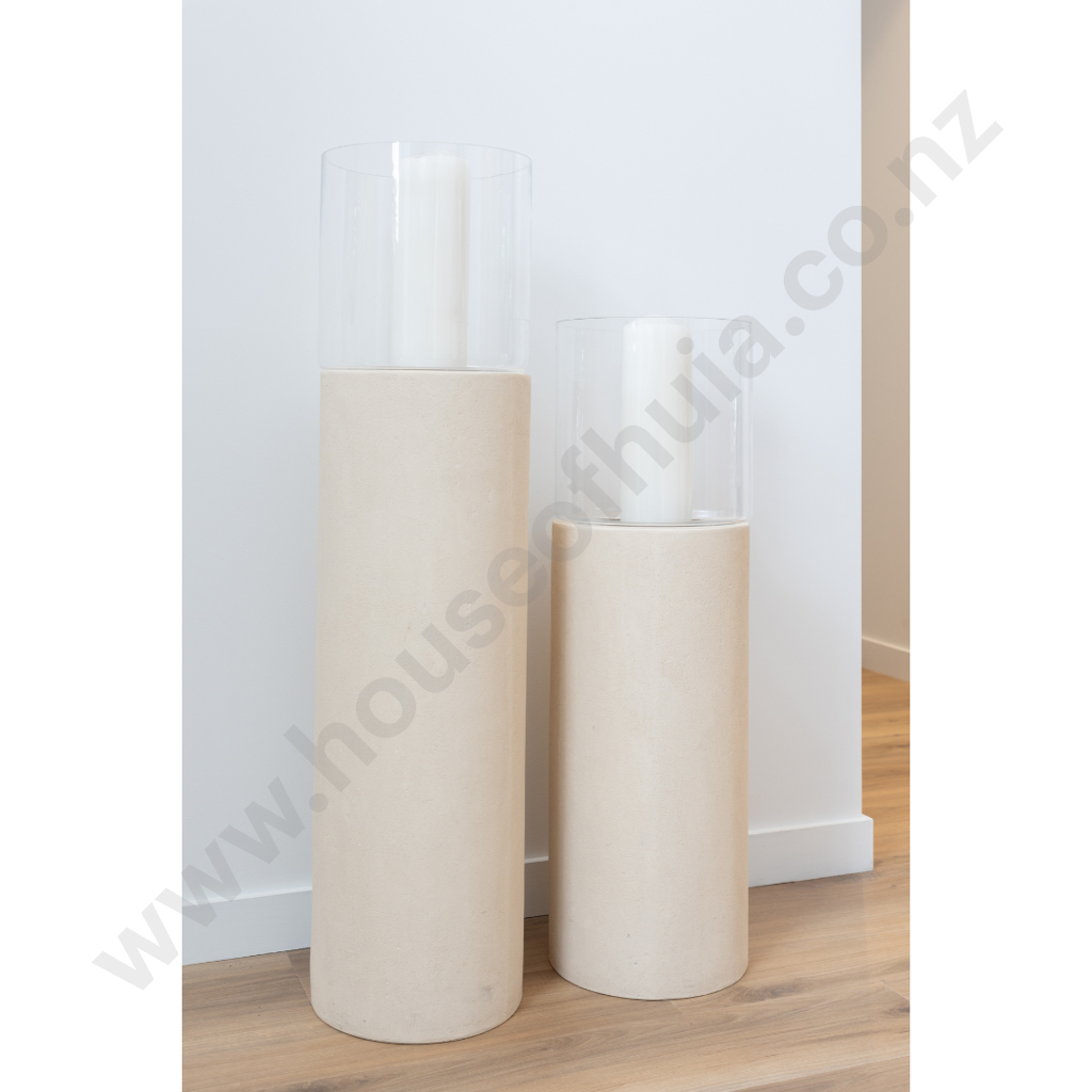 Resin & Glass Floor Candle Holder - Medium Size Image 1++