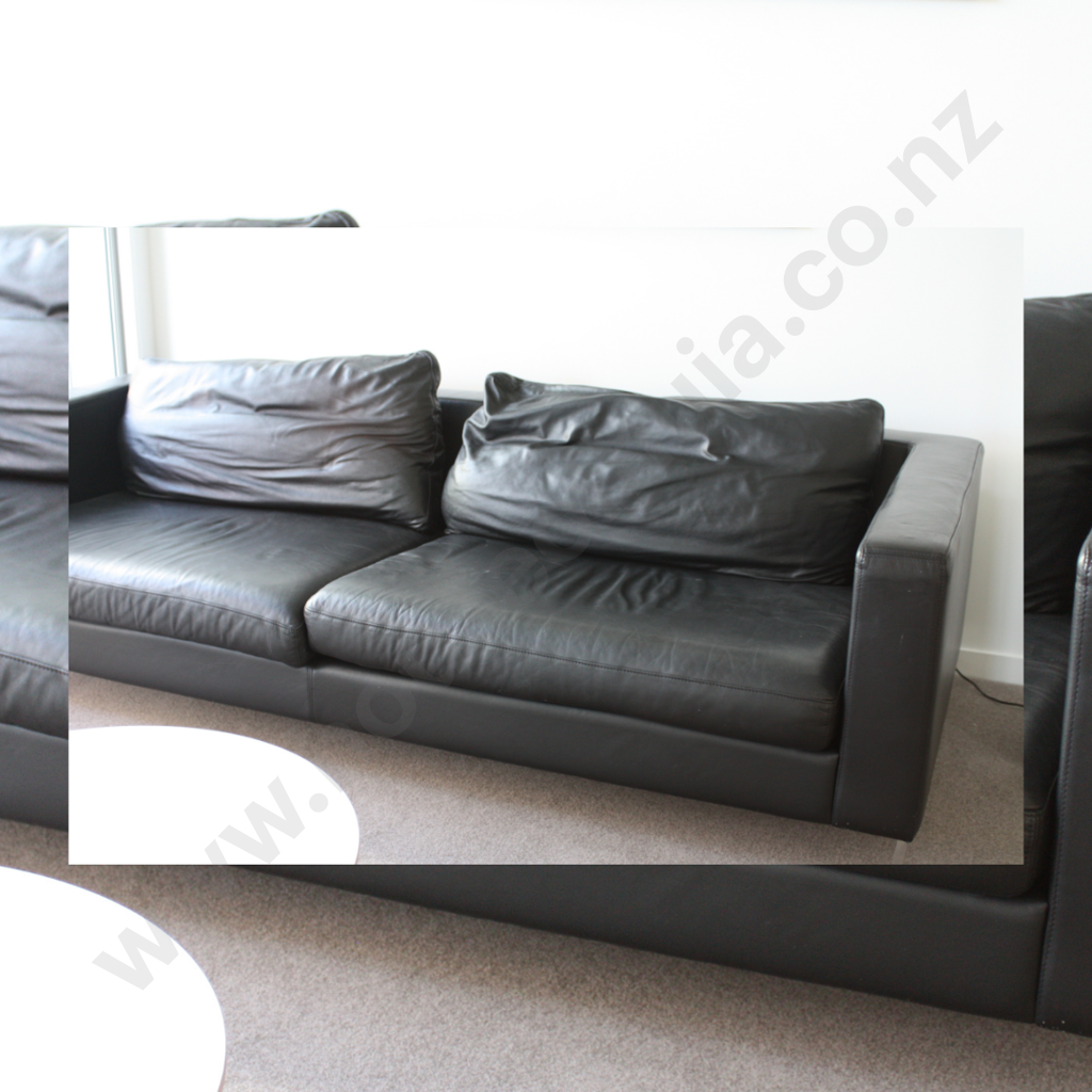 Trenzseater Black Leather Couch RP $8,000.00 Image 1++
