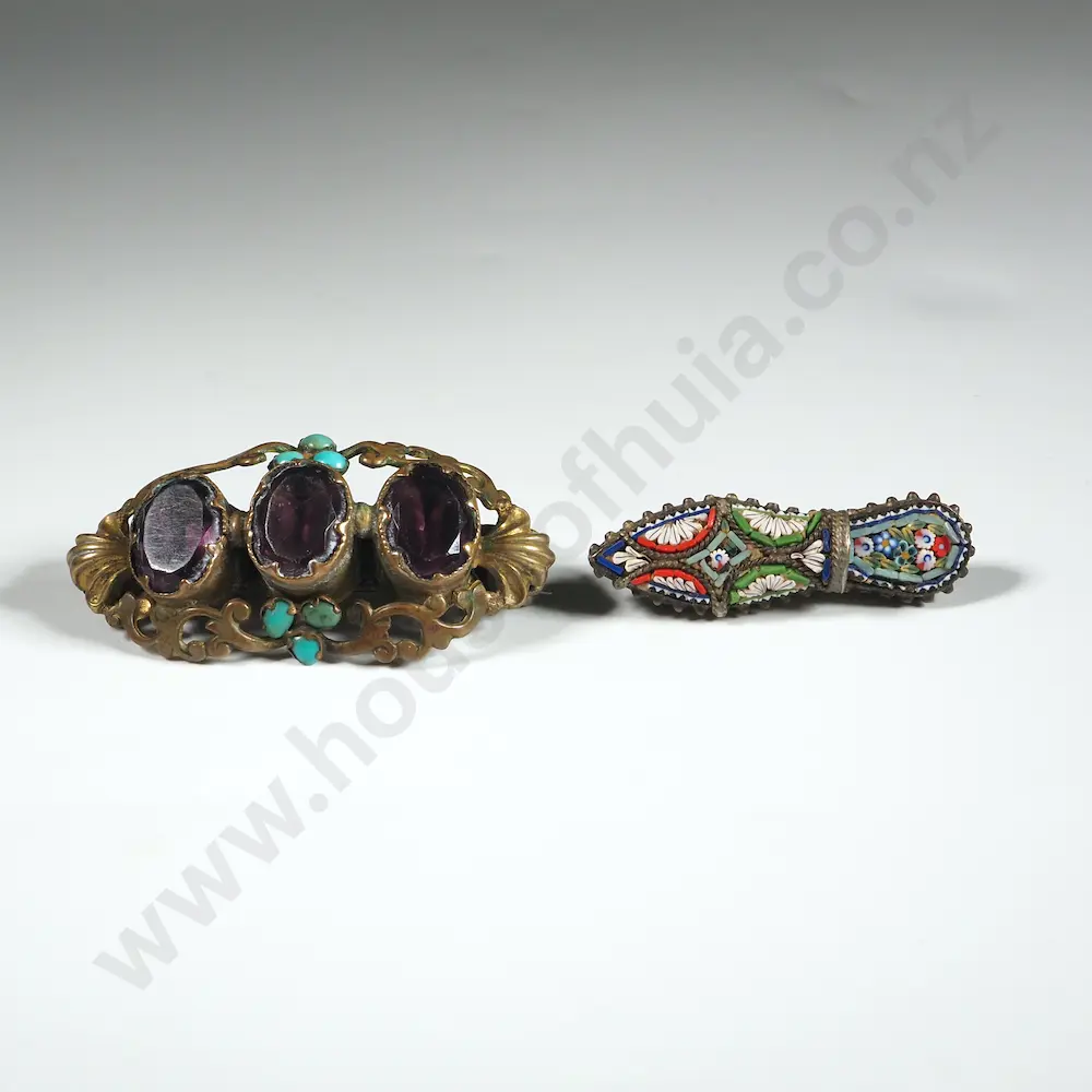 Two Antique Brooches - One Mosaic Image 1++