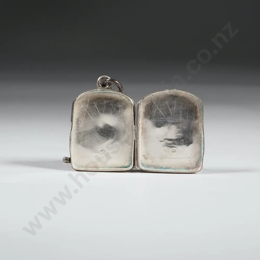 Sterling Silver Locket w Albertine Tassel Image 1++