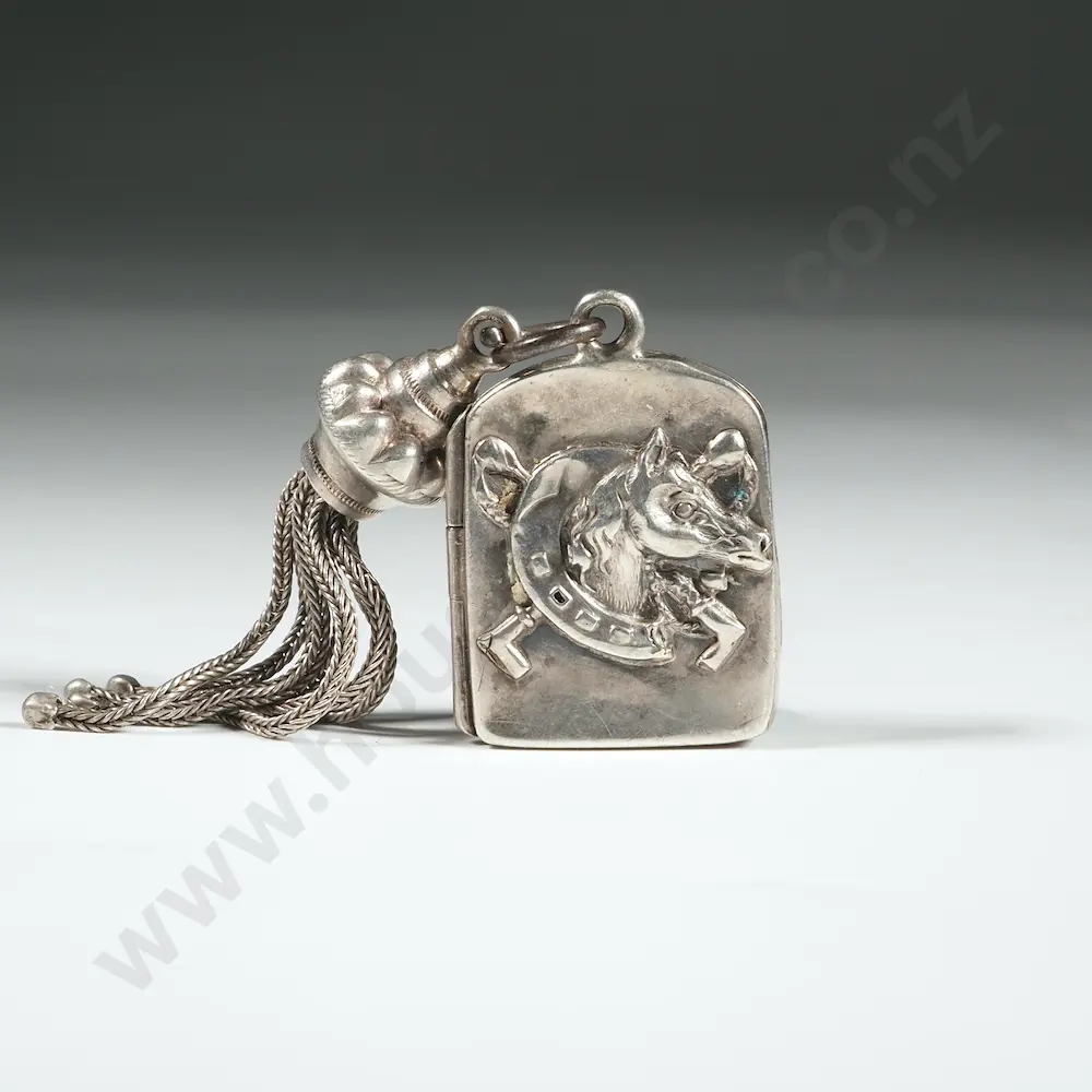 Sterling Silver Locket w Albertine Tassel Image 1++