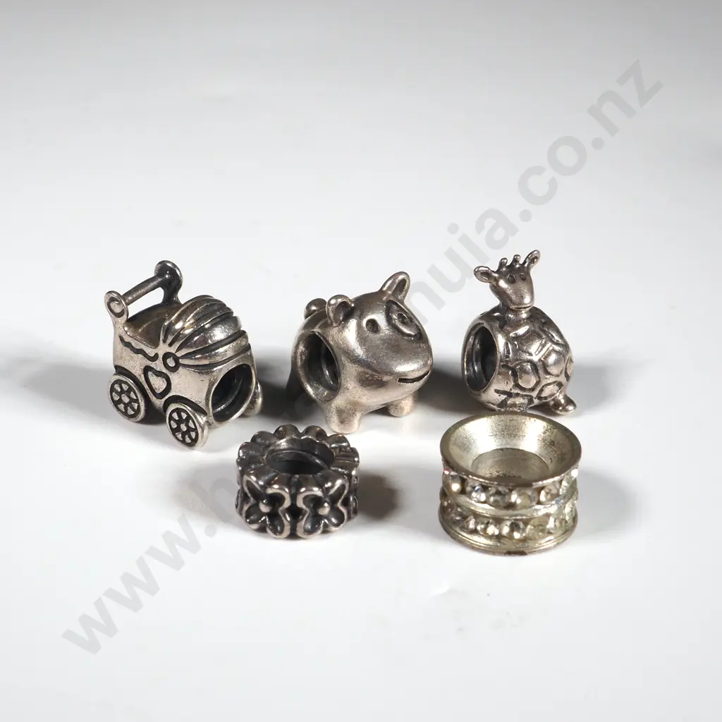Five Sterling Silver Pandora Charms Image 1++