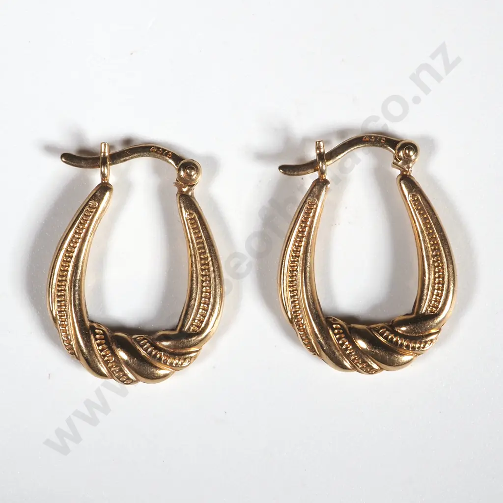 9ct Gold Hoop Earrings Image 1++