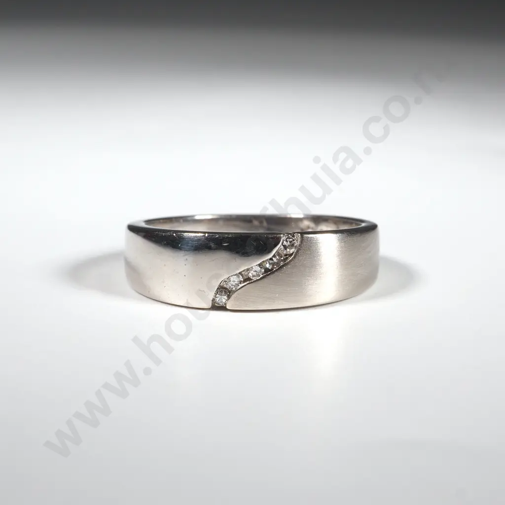 9ct White Gold Channel Set Diamond Ring Image 1++