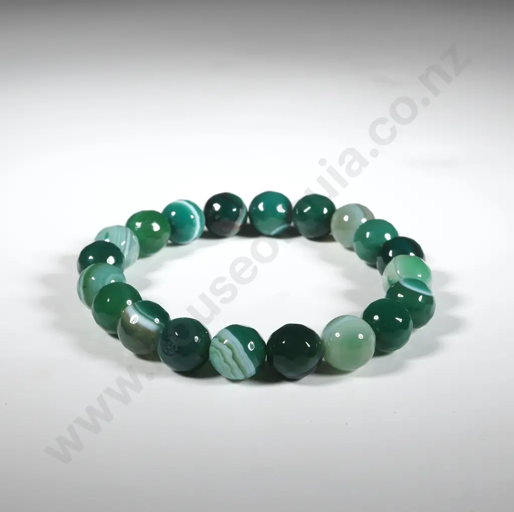 Facetted Green Agate Bracelet Image 1++