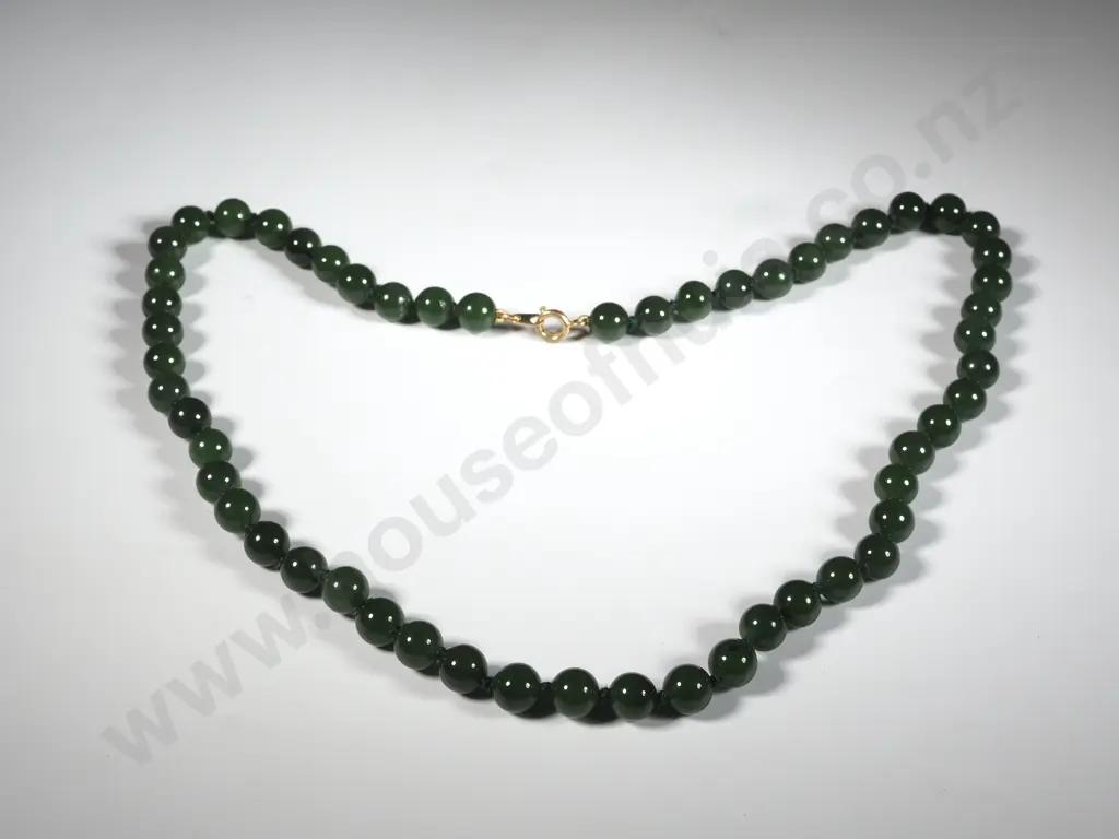 Greenstone Bead Necklace Image 1++