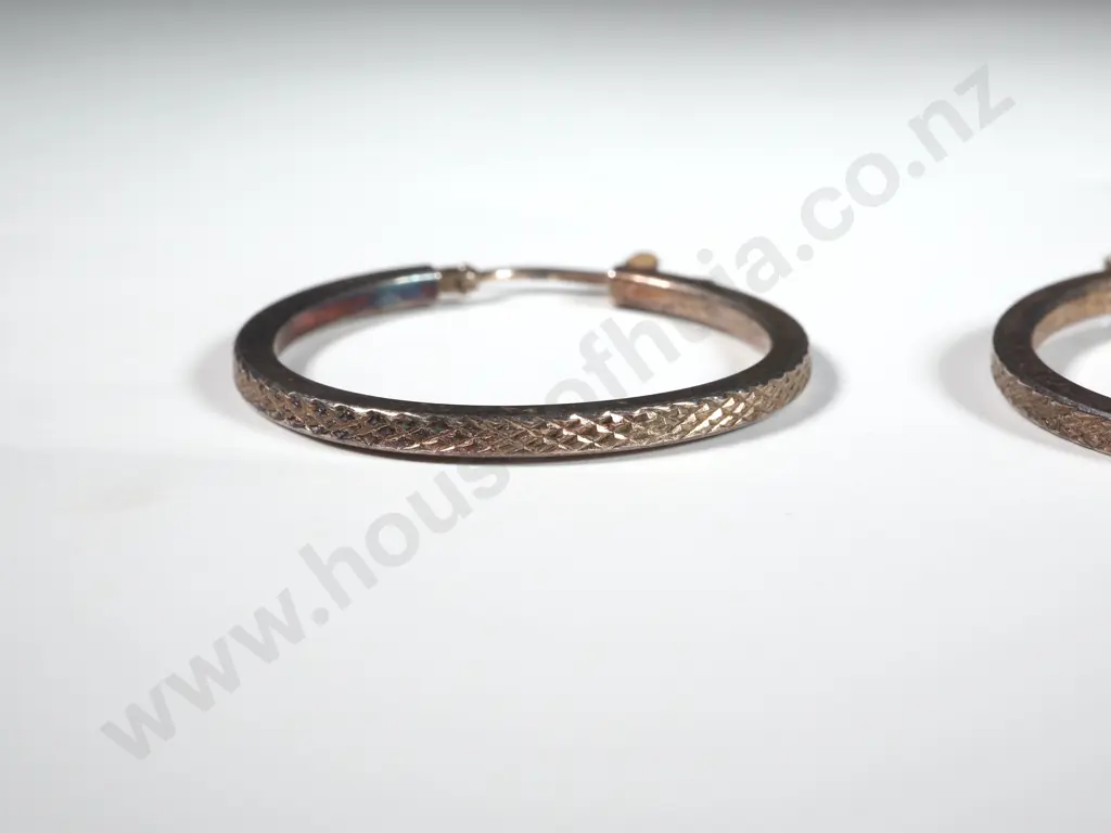 Pair of Sterling Silver Hoop Earrings Image 1++