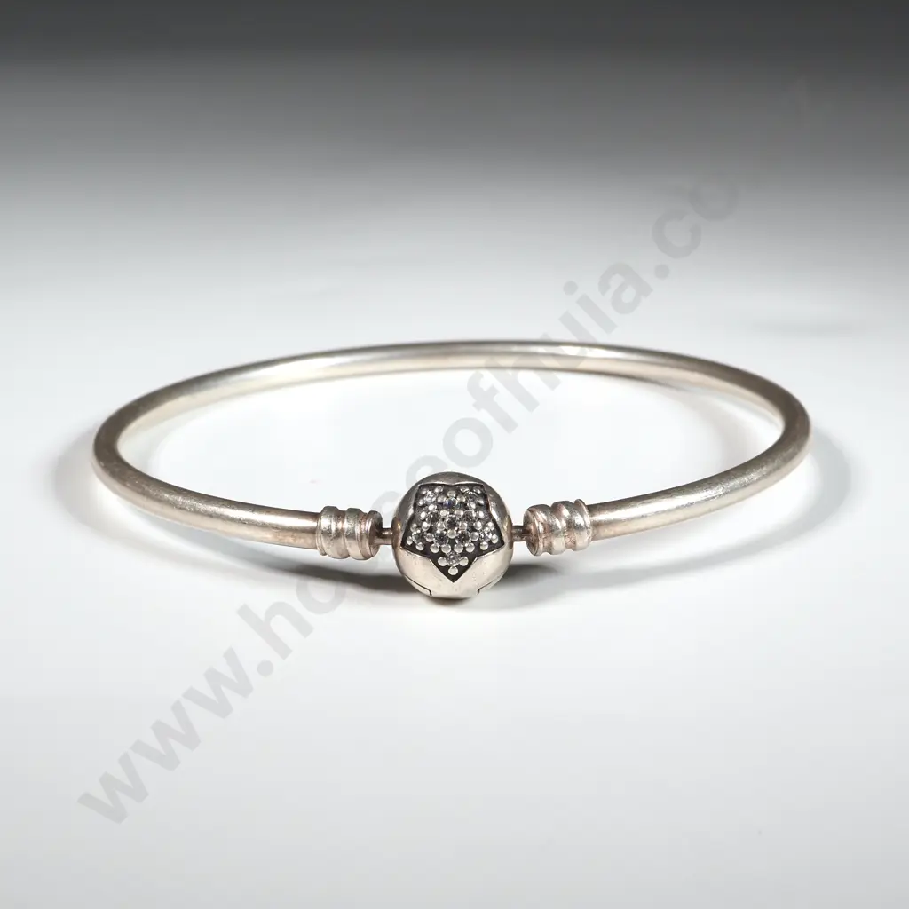Sterling Silver Pandora Charm Bangle Image 1++