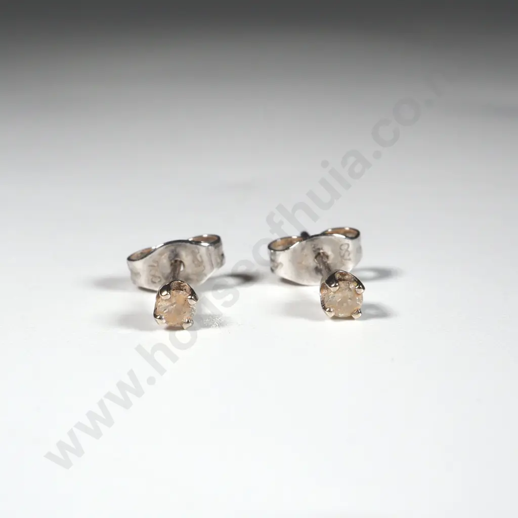 9ct White Gold & Diamond Earrings Image 1++