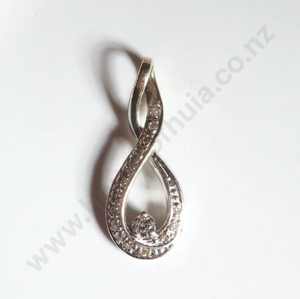 Gold & Diamond Infinity Pendant Image 1++