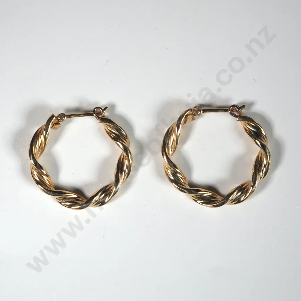 9ct Gold Hoop Earrings Image 1++