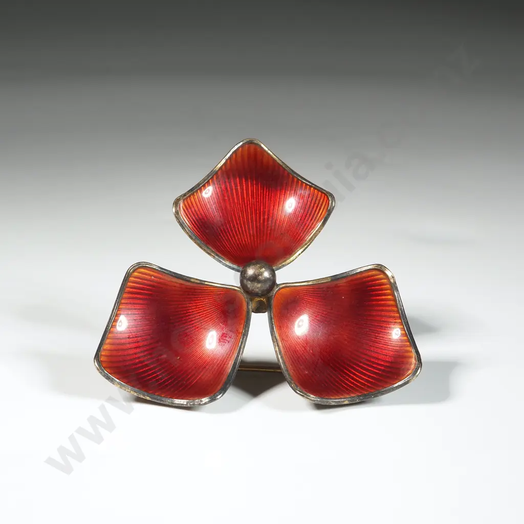 Sterling Silver Enamel Brooch - Norway Image 1++