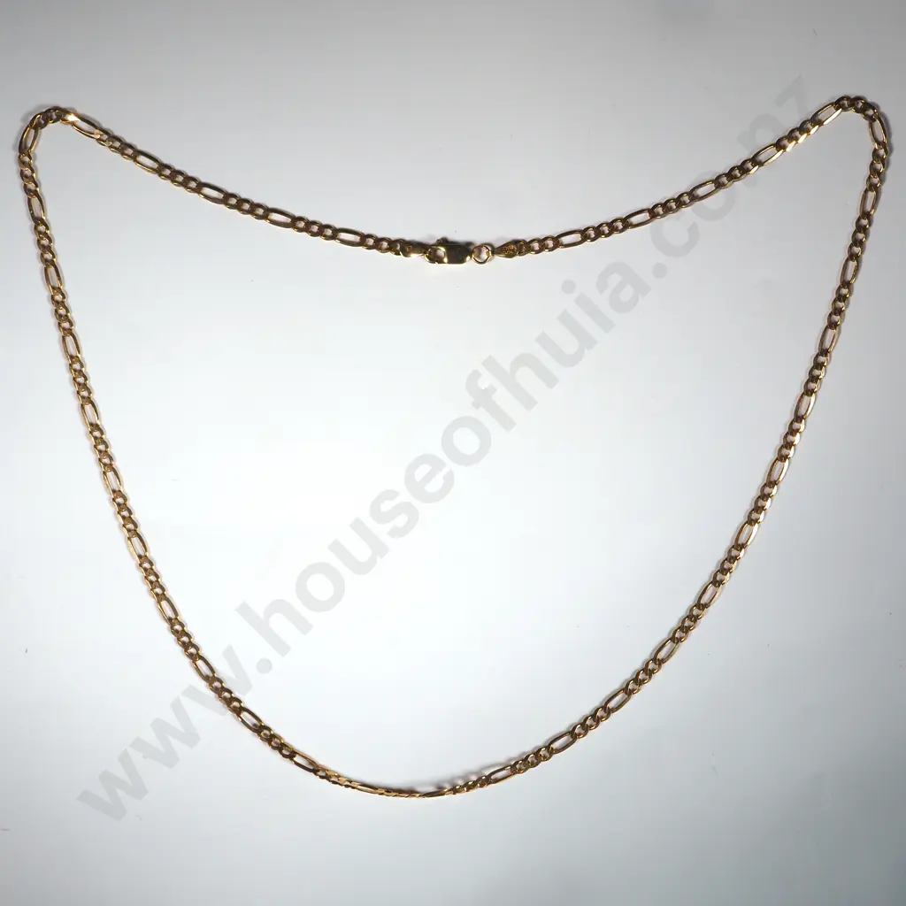Italian 9ct Gold Figaro Necklace Image 1++