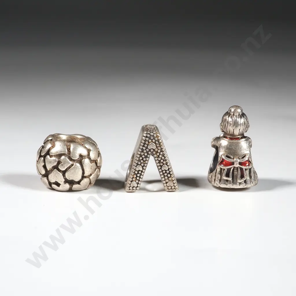 Three Sterling Silver Pandora Charms Image 1++