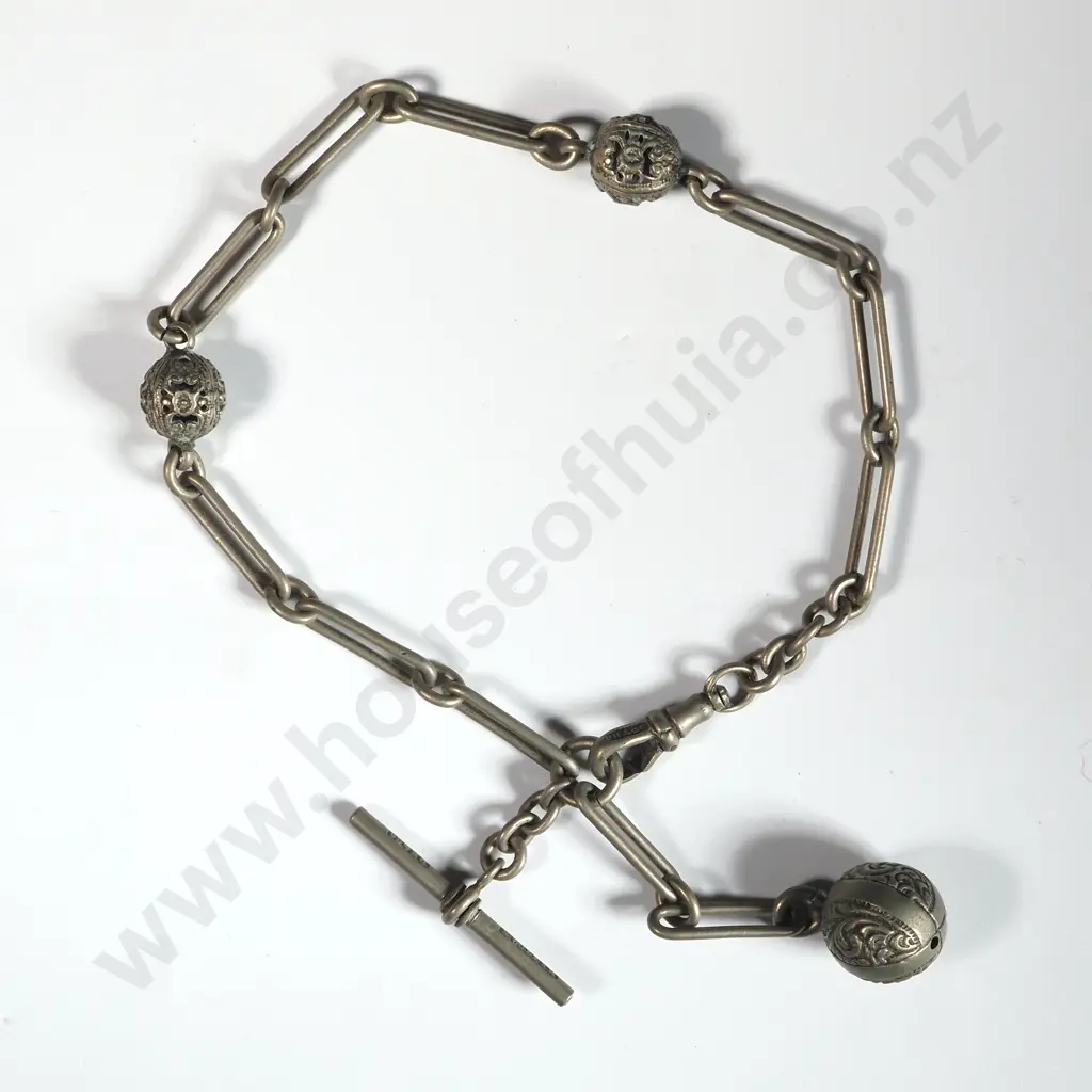 Antique Nickel Silver T Bar Bracelet Image 1++