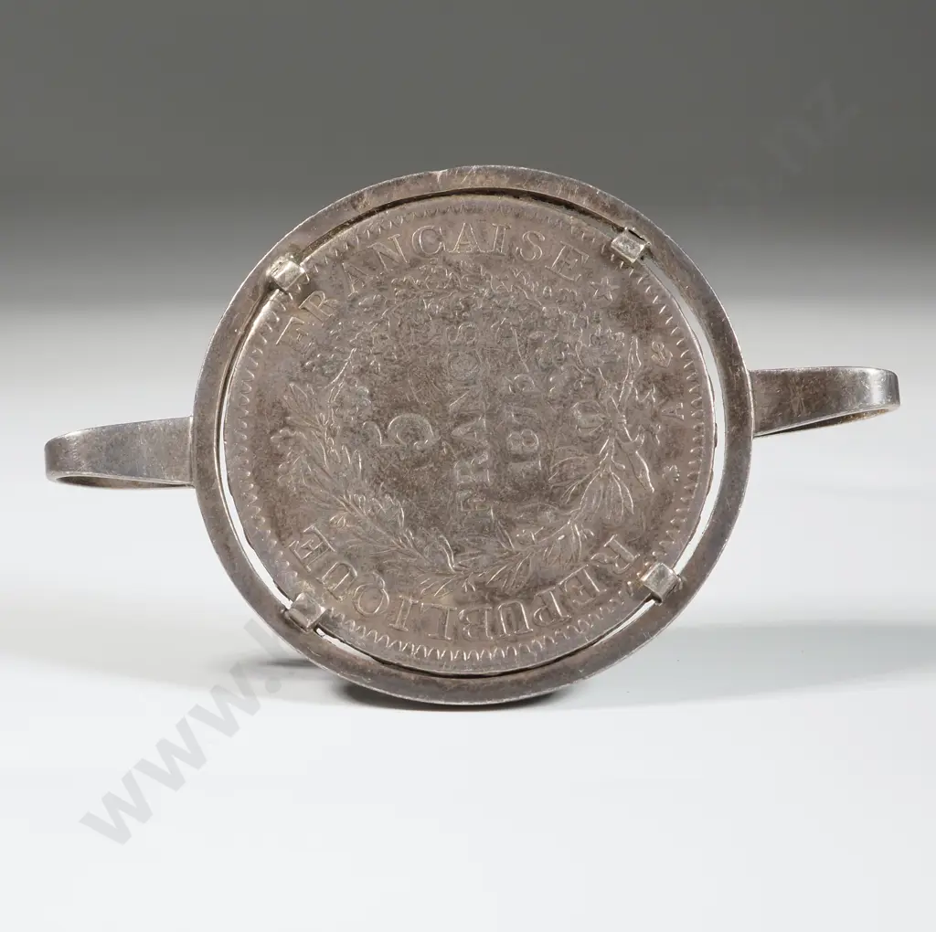 1875 France 5 Francs in Sterling Silver Mount  Image 1++