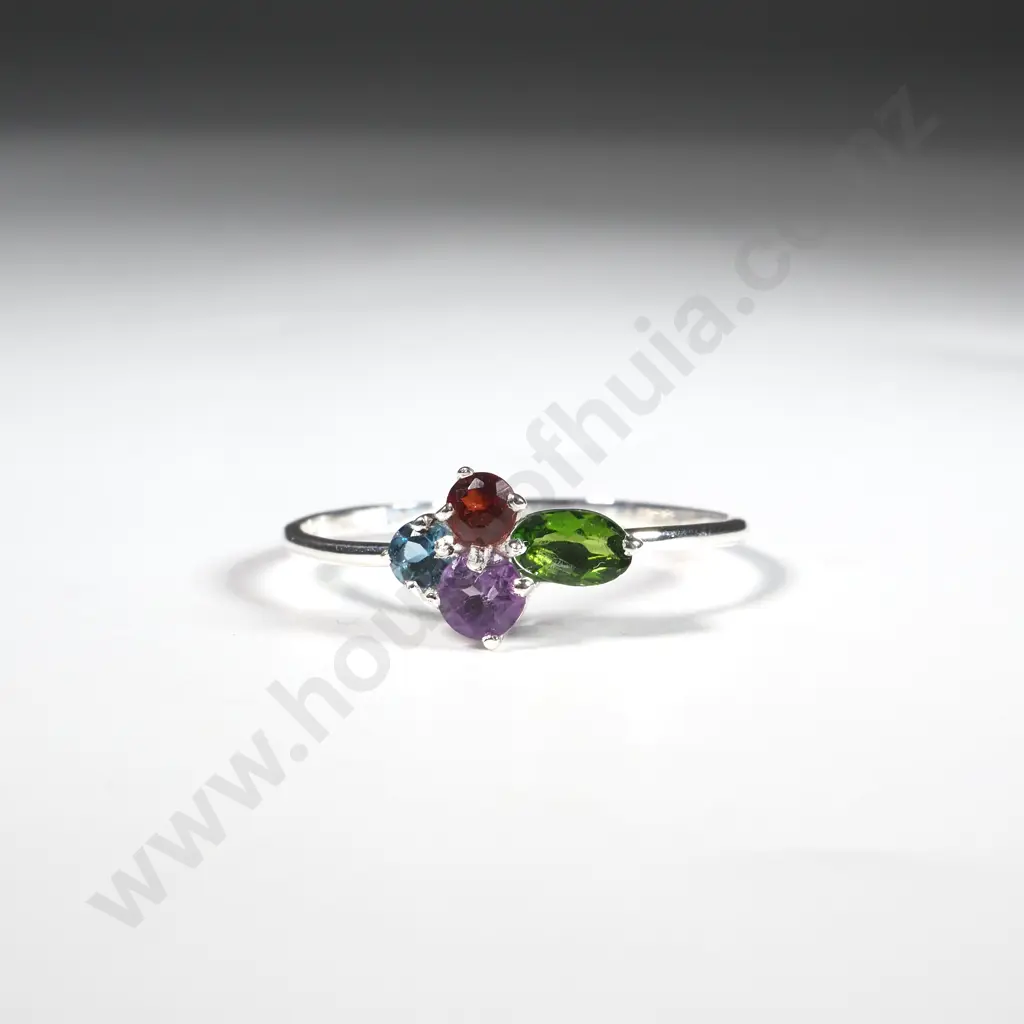 Sterling Silver & Multi Stone Ring  Image 1++