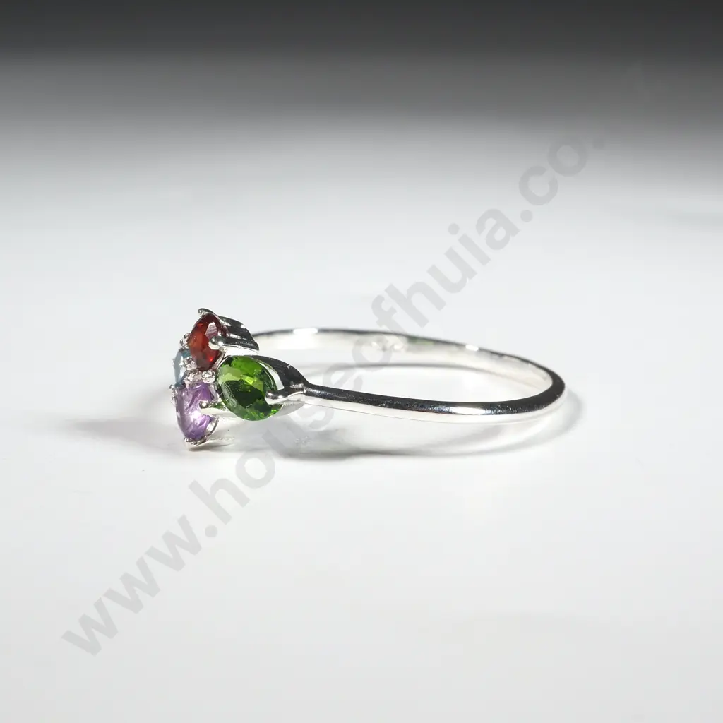 Sterling Silver & Multi Stone Ring  Image 1++