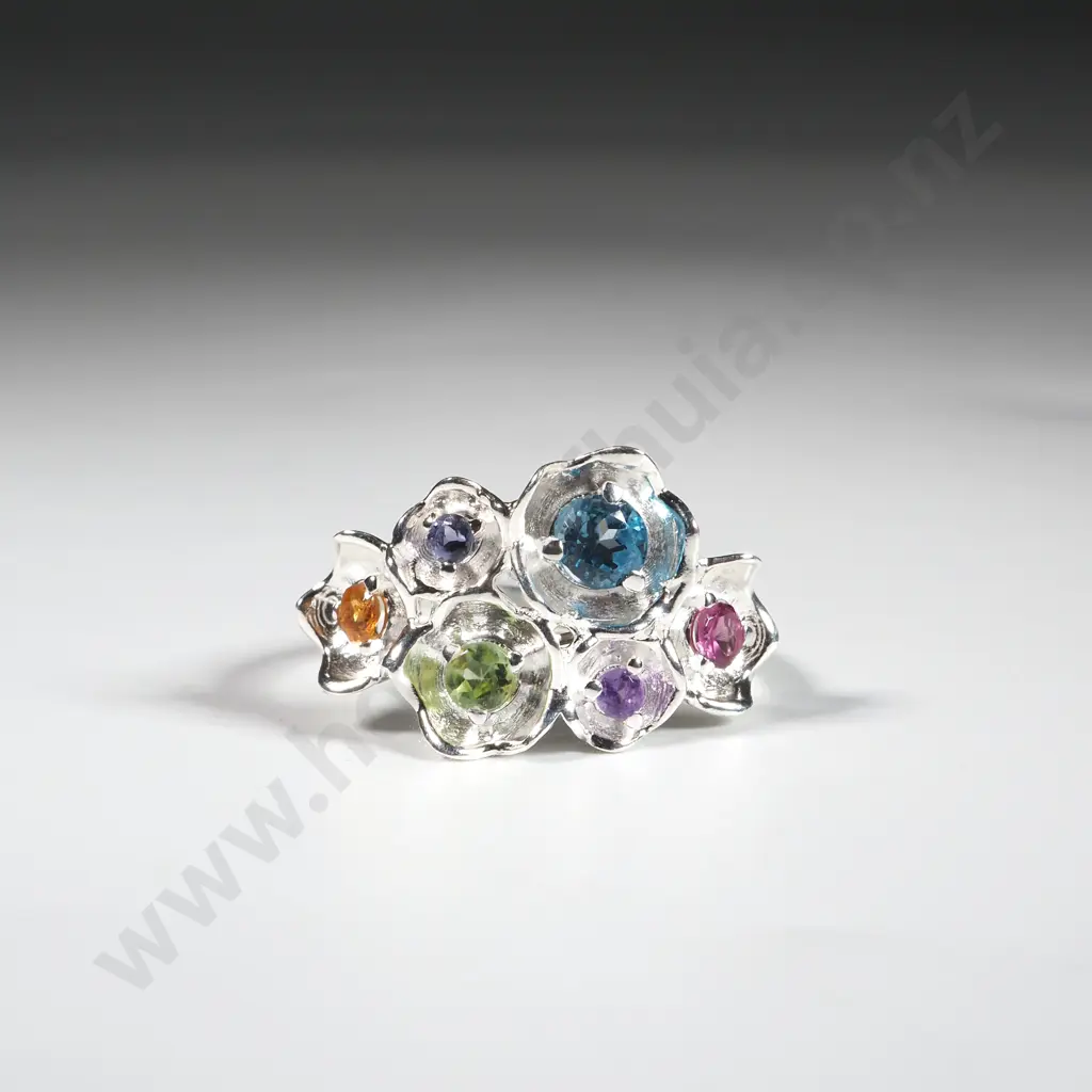 Sterling Silver Multi Stone Ring Image 1++