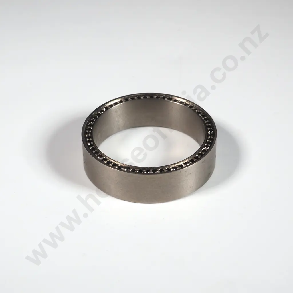 Mens Titanium & Multi Stone Black Diamond Ring  Image 1++