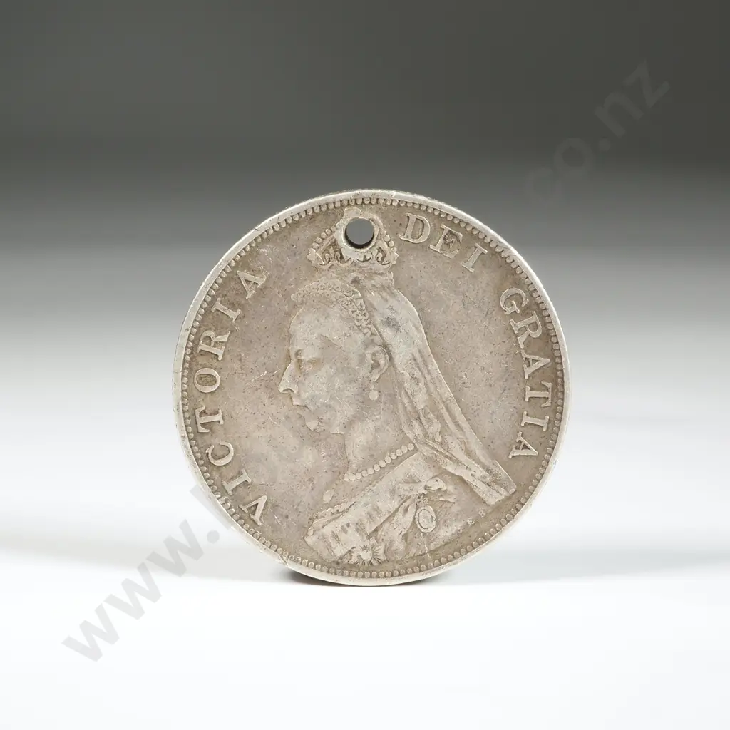 UK Silver Double Florin Coin Pendant Image 1++