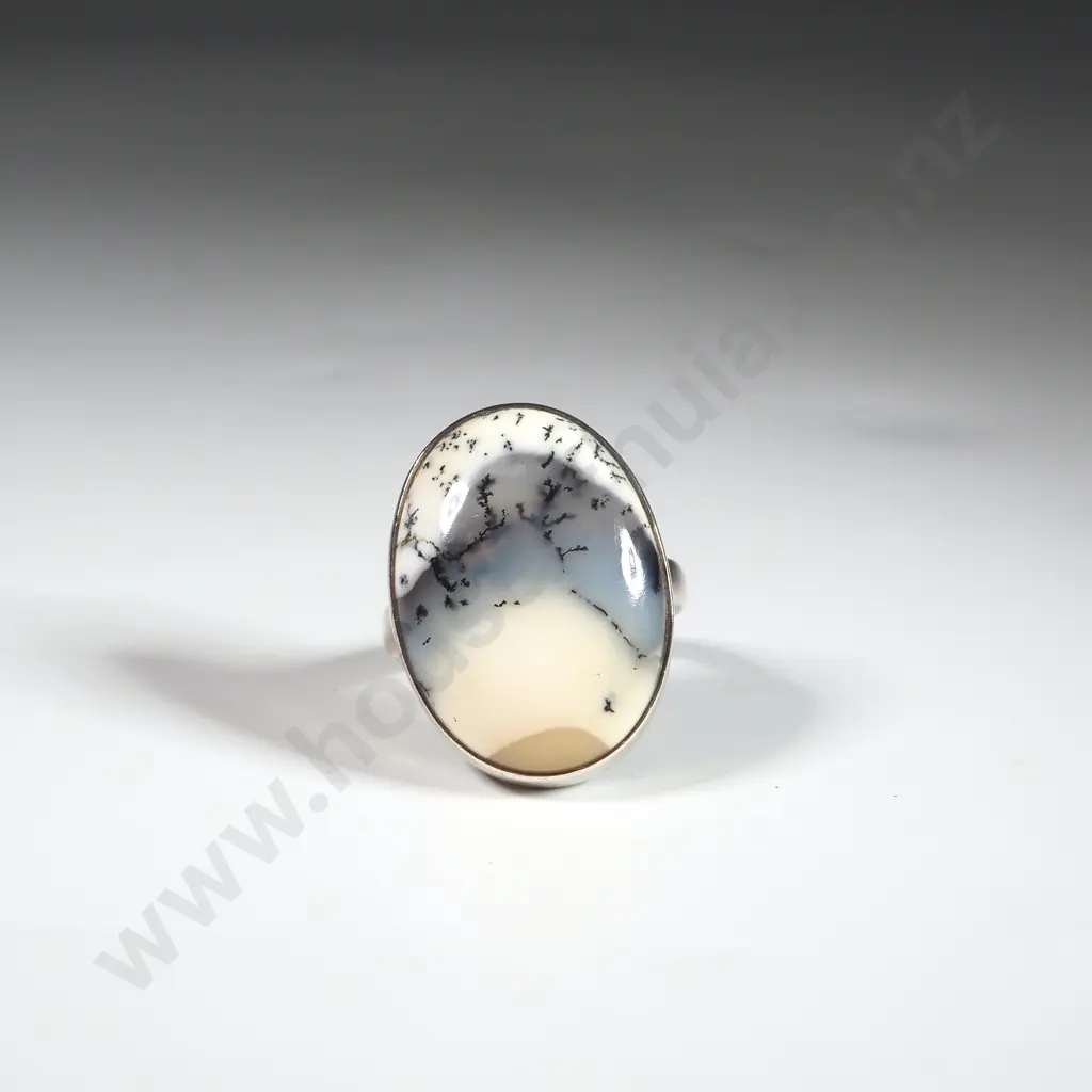 Sterling Silver Oval Ring Set with A Coloured Stone  Image 1++