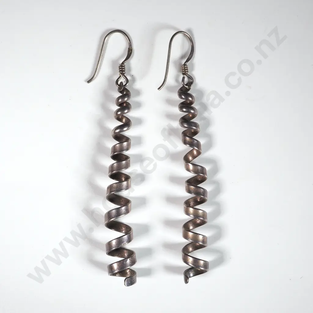 Sterling Silver Spiral Earrings Image 1++