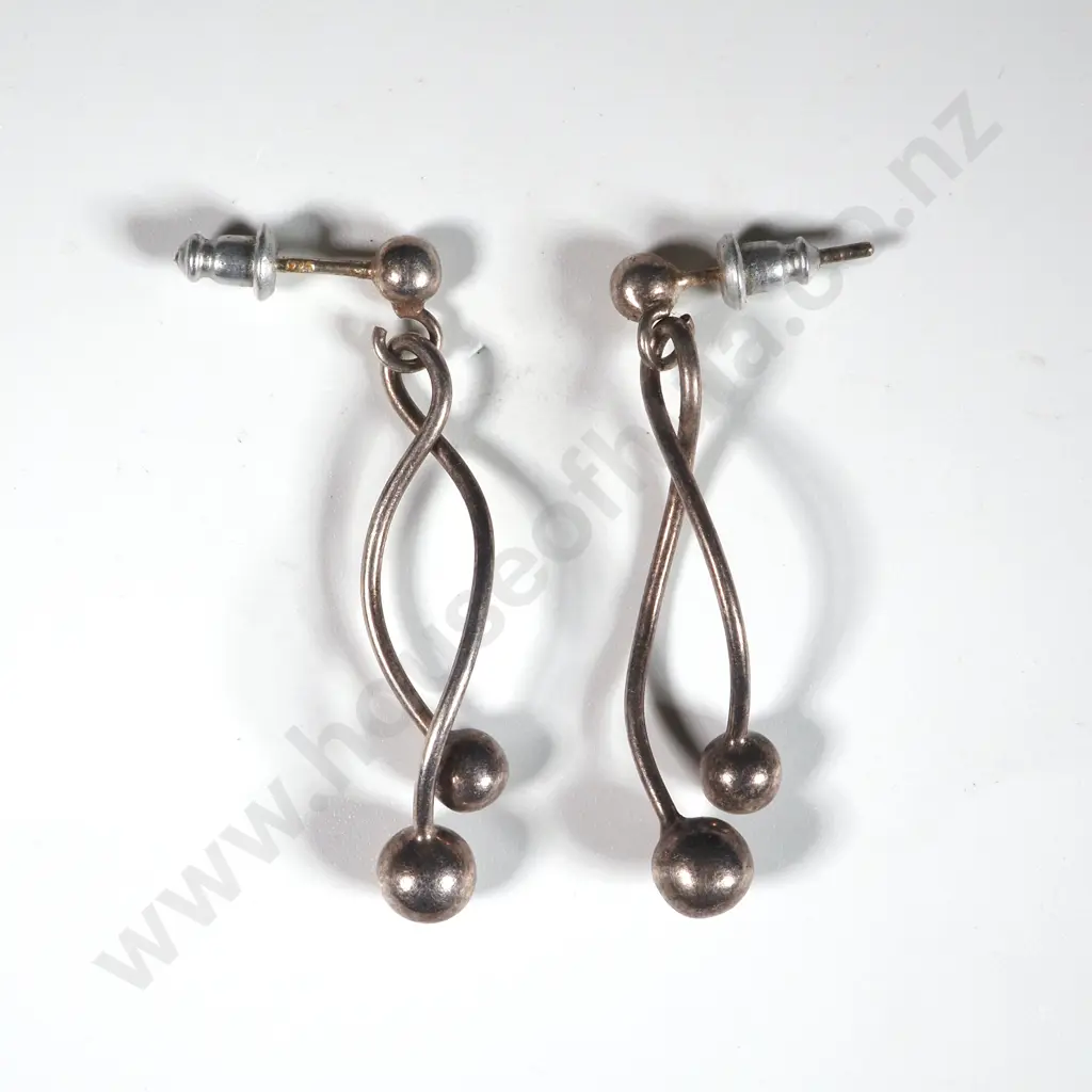 Pair Of Sterling Silver Drop Earrings  Image 1++