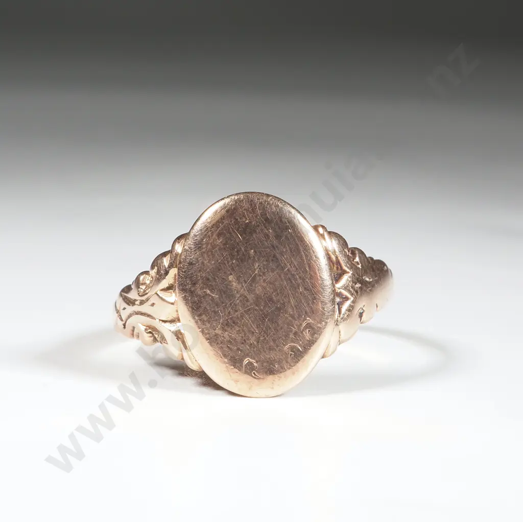 9ct Rose Gold Signet Ring Image 1++