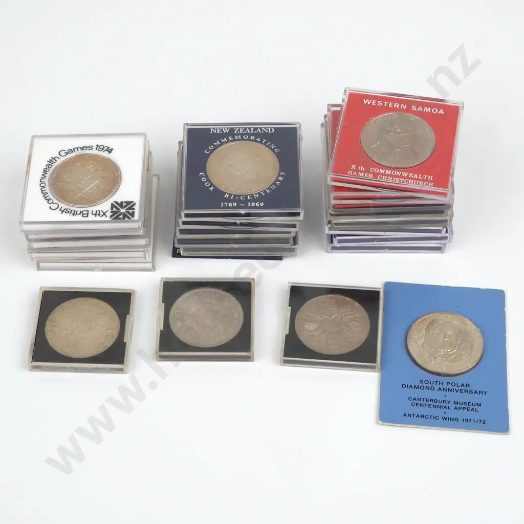 23 Crown Size Commemorative Coins - Mainly UNC New Zealand Dollar Coins Image 1++