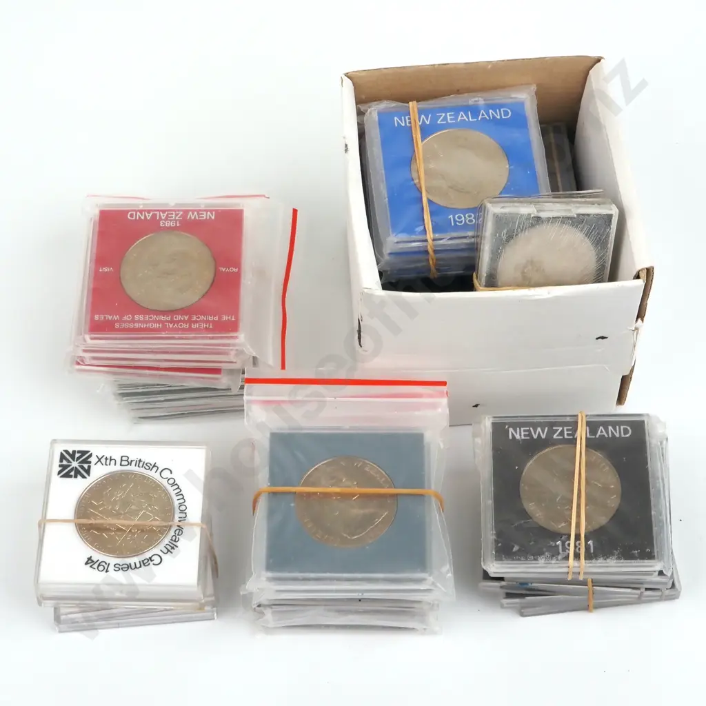 49 Cased New Zealand Uncirculated Dollar Coins - Various Years  Image 1++
