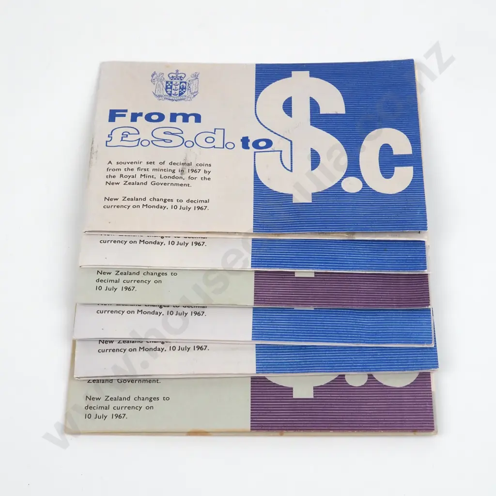 Six New Zealand 1967 Uncirculated Coin Sets in Card Folders  Image 1++
