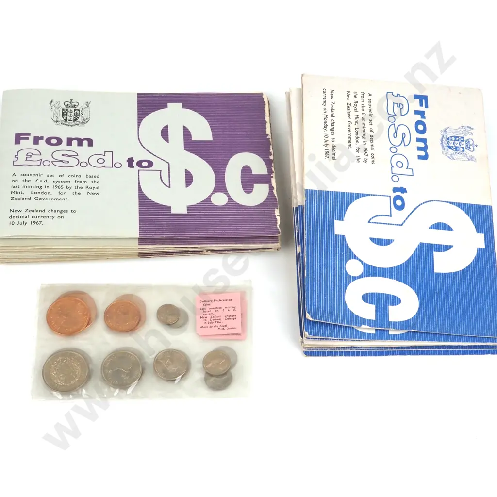 23 New Zealand 1965 Uncirculated Coin Sets - 3 Missing Card Outers  Image 1++