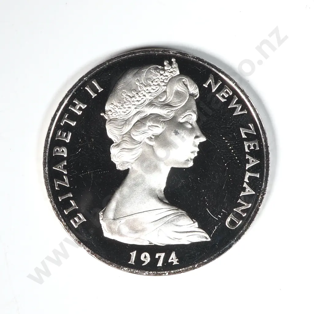 1974 New Zealand Silver Proof Dollar - Uncased  Image 1++