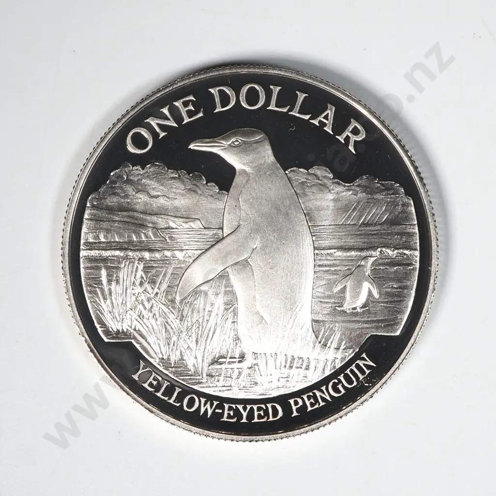 1988 New Zealand Silver Proof Dollar - Uncased  Image 1++