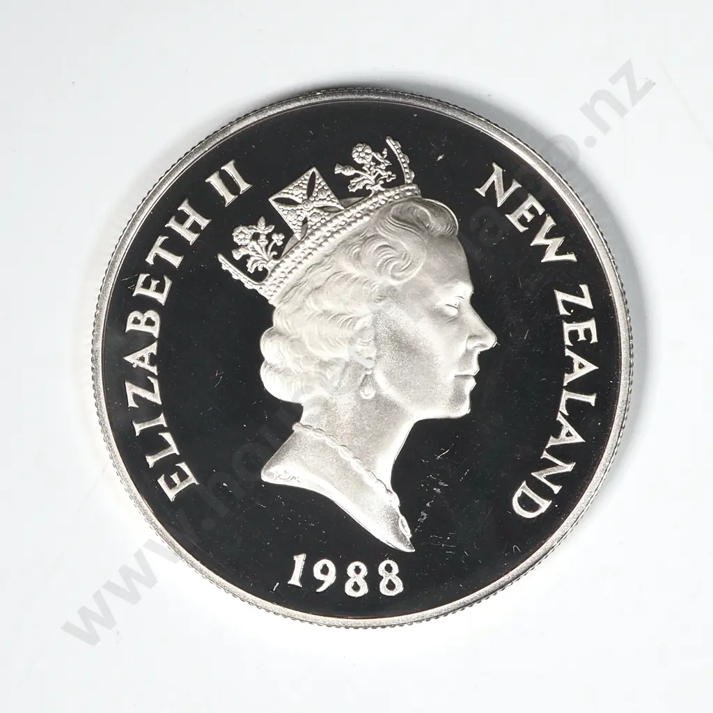 1988 New Zealand Silver Proof Dollar - Uncased  Image 1++