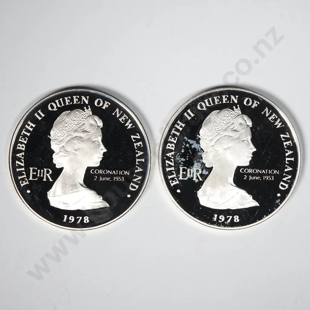 Two 1978 New Zealand Silver One Dollar Proof Coins - Uncased  Image 1++