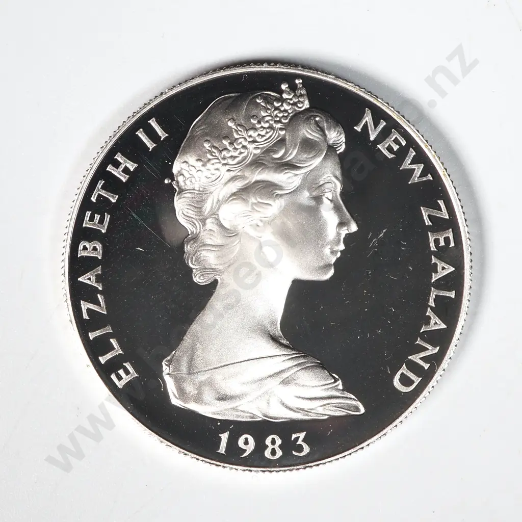 1983 New Zealand Silver Proof Dollar - Uncased  Image 1++
