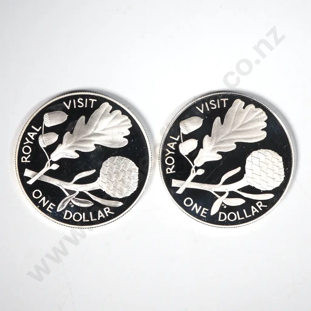 Two 1981 New Zealand Royal Visit Silver Dollar's Image 1++