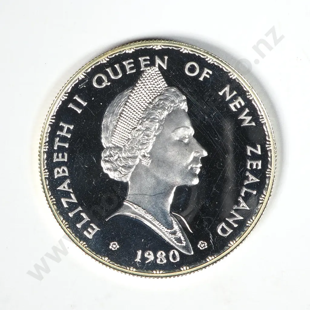 1980 New Zealand Proof Silver Dollar  Image 1++