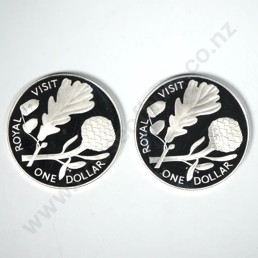 Two 1981 New Zealand Silver One Dollar Proof Coins - Uncased  Image 1++