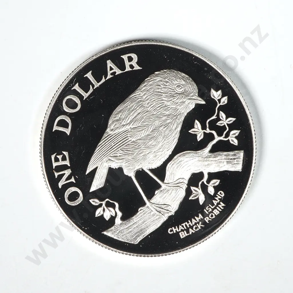 1984 New Zealand Silver Proof Dollar - Uncased  Image 1++