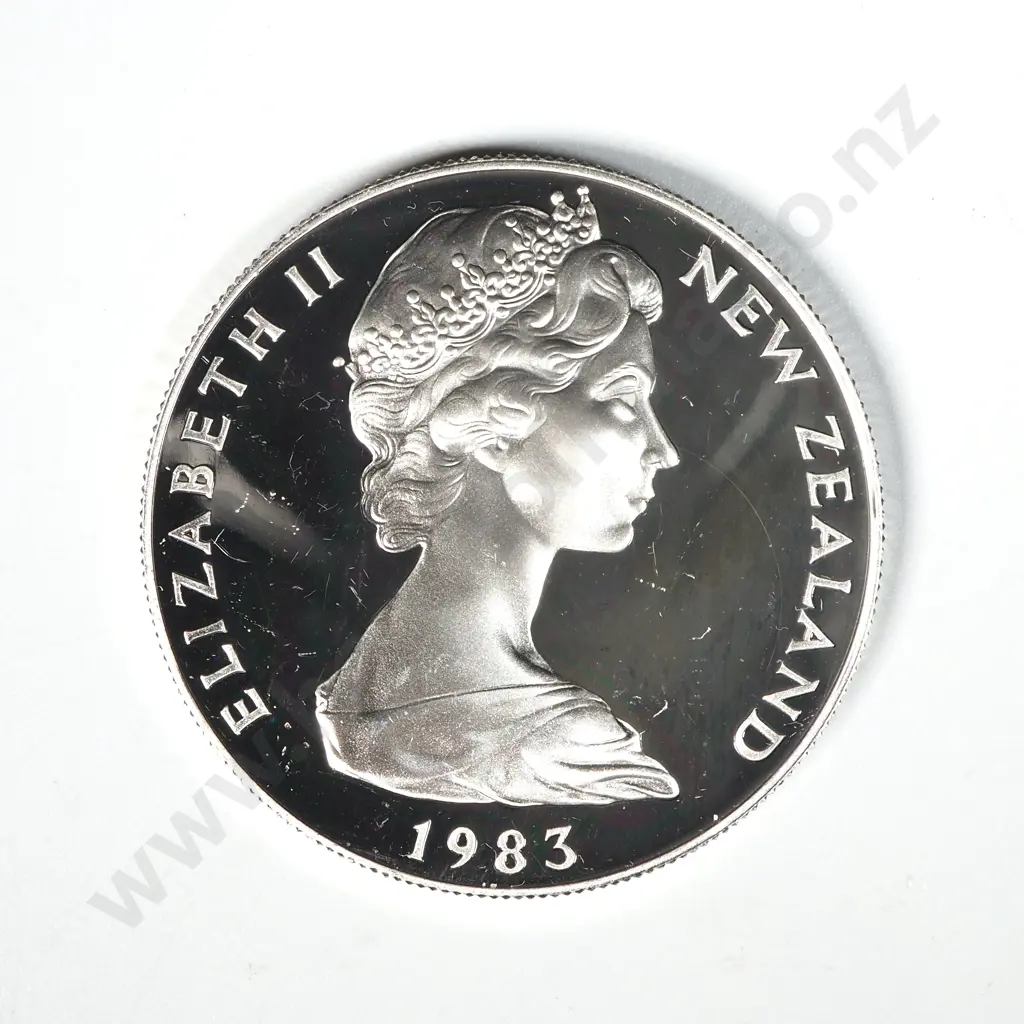 1983 New Zealand Silver Proof Dollar - Uncased  Image 1++