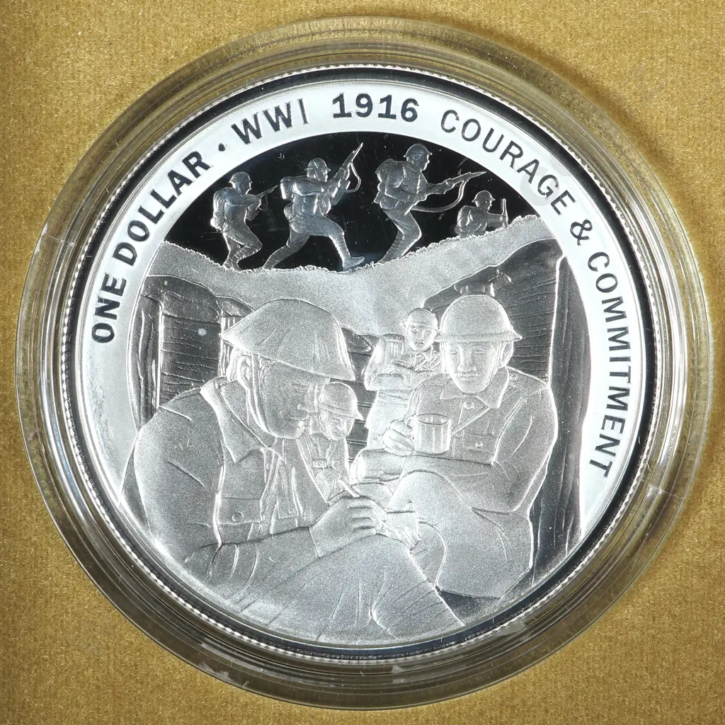 1916-2016 New Zealand Courage & Commit Silver Proof Coin  Image 1++