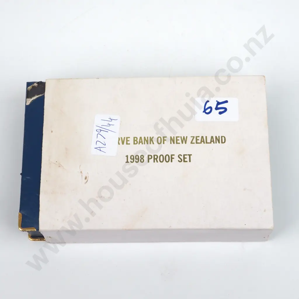 1998 New Zealand Proof Set w Silver One Dollar Coin - Royal Albatross  Image 1++