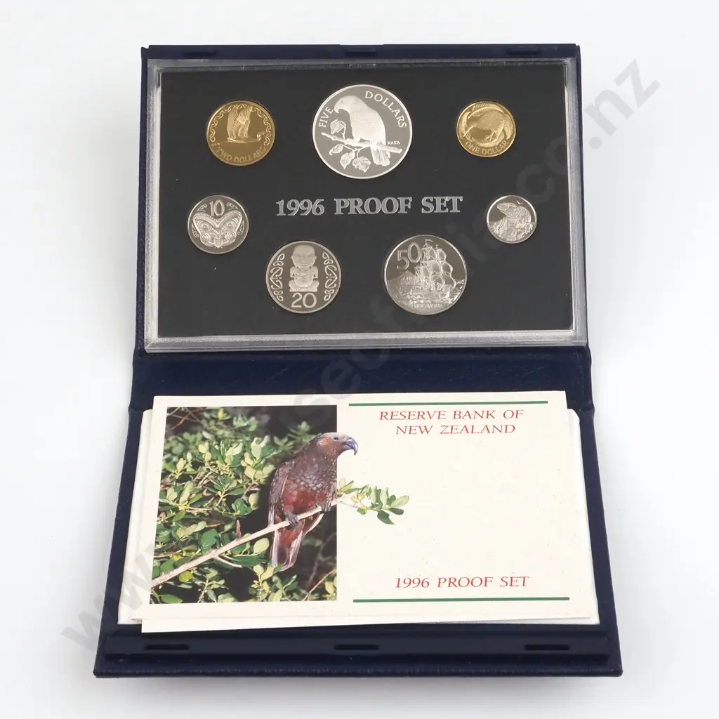 1996 New Zealand Proof Set w Silver Dollar  Image 1++