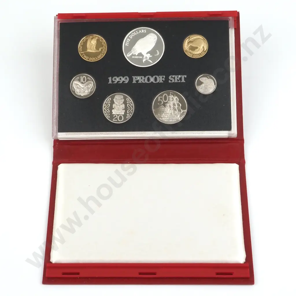 1999 New Zealand Proof Set w Silver Dollar  Image 1++